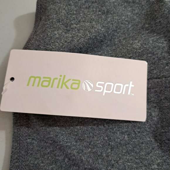 MARIKA SPORT WOMEN'S MID RISE CAPRI LEGGINGS MEDIUM 8-10, Gray/peach *NEW - Picture 8 of 13